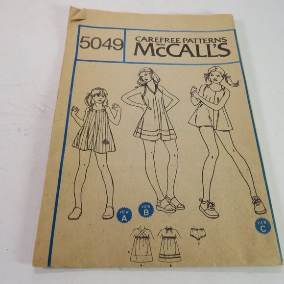 McCalls 5049 clothing pattern size 12 EASY Dress, Panties (sleeveless) Loose Fit - Picture 3 of 7